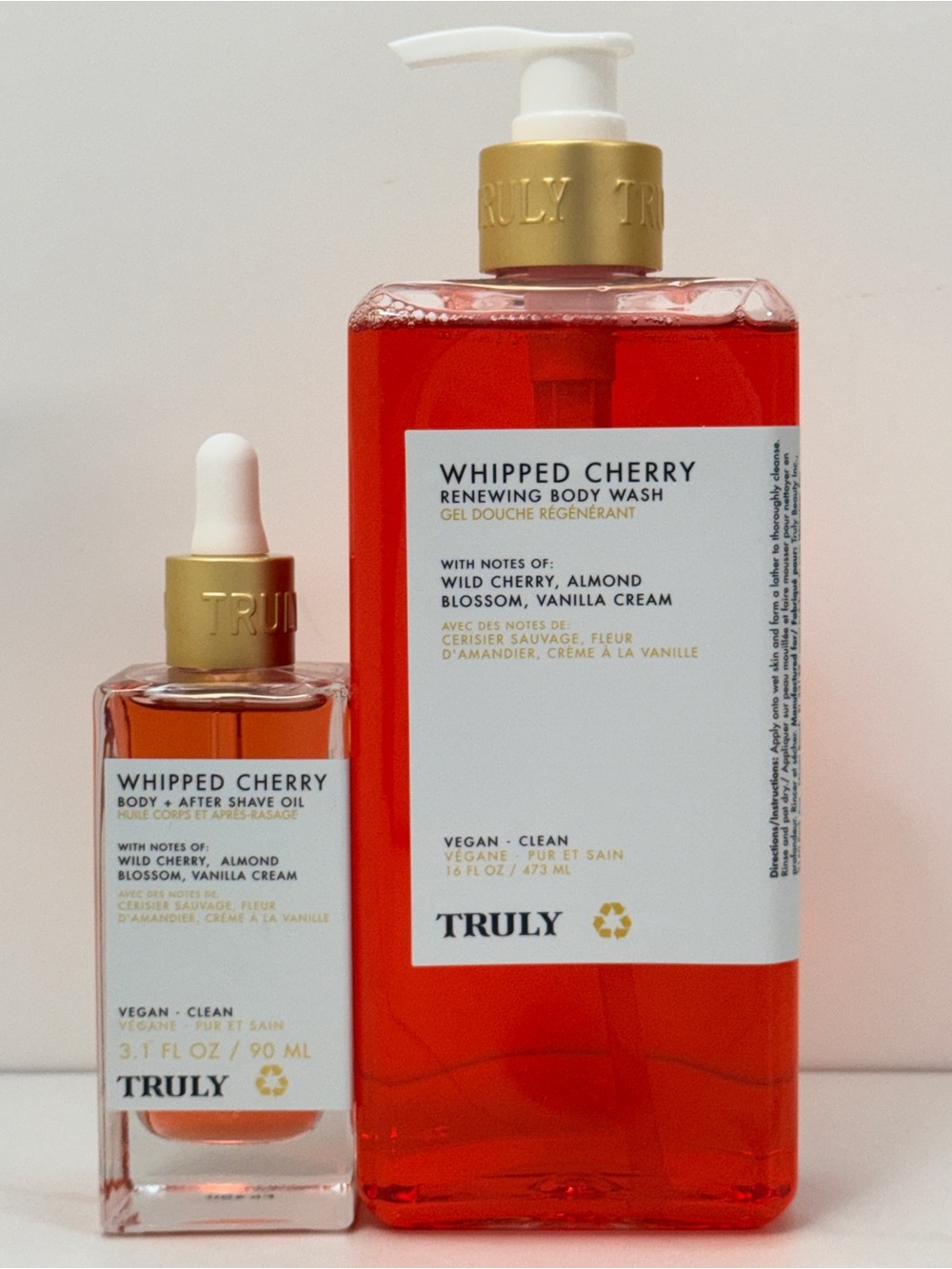 TRULY Whipped Cherry Body Wash + After Shave Oil | 2-Piece set